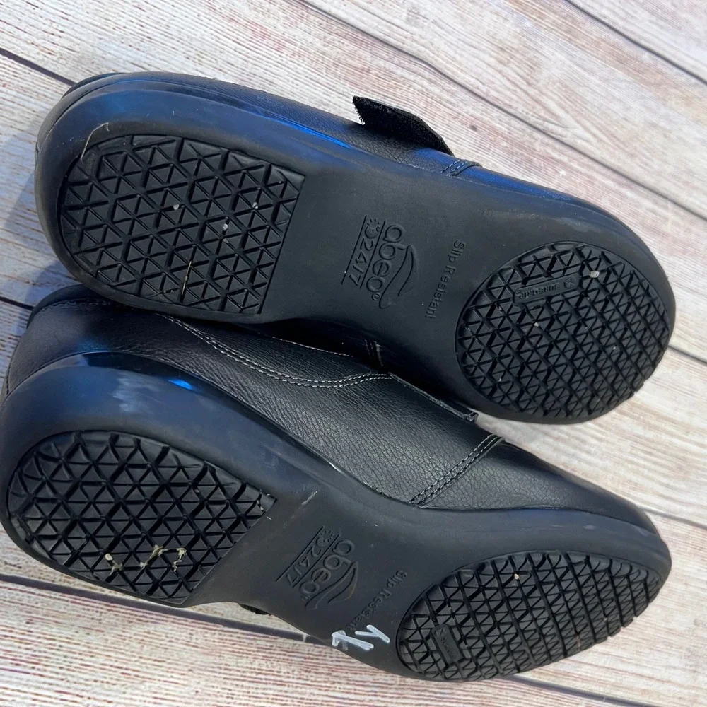 Abeo B.I.O.system Aster Black Leather Orthotic Loafers Women 8.5